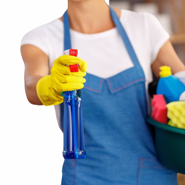 Professional cleaner maintaining a stylish Easton area condo